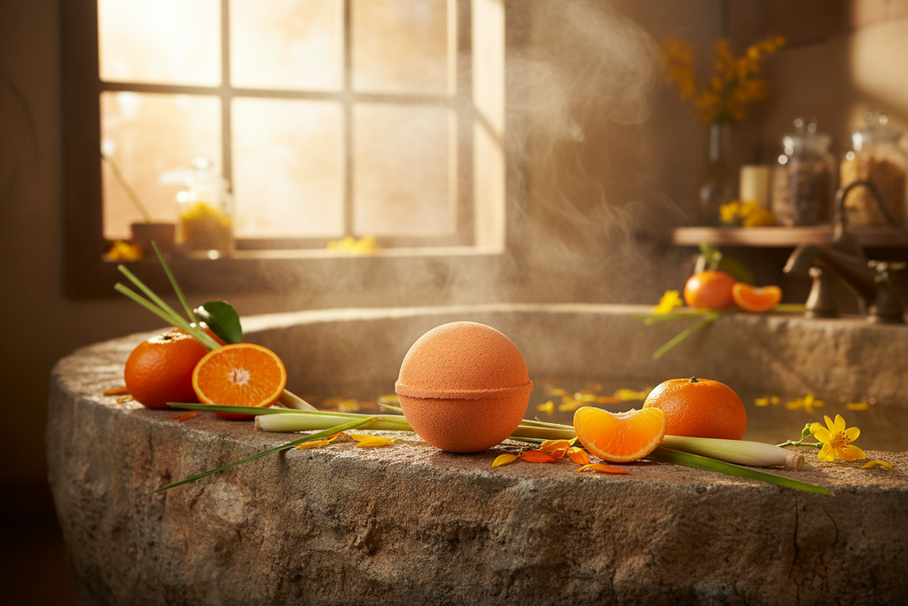 Lemongrass & Mandarin Bath Bomb - Rustic Spa