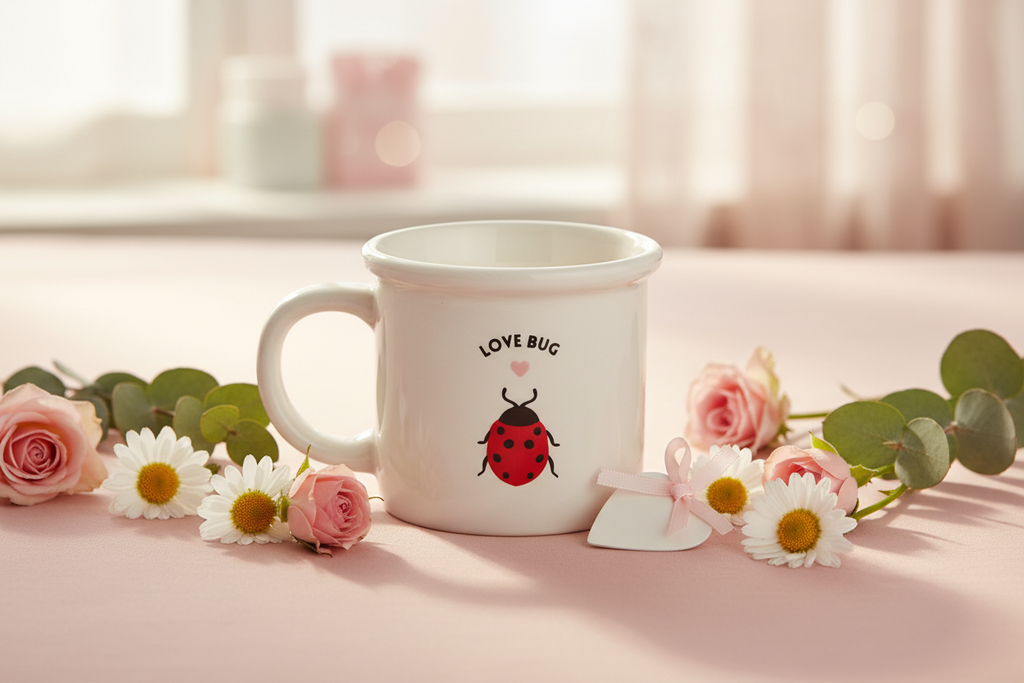 Love Bug Mug with 3D Ladybird