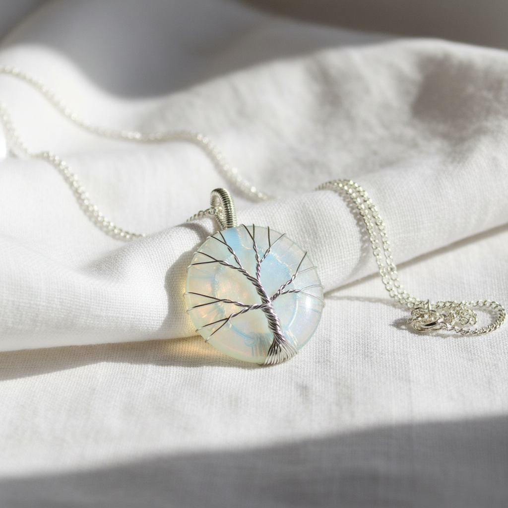 Opalite Tree of Life Necklace - Natural Lifestyle Shot