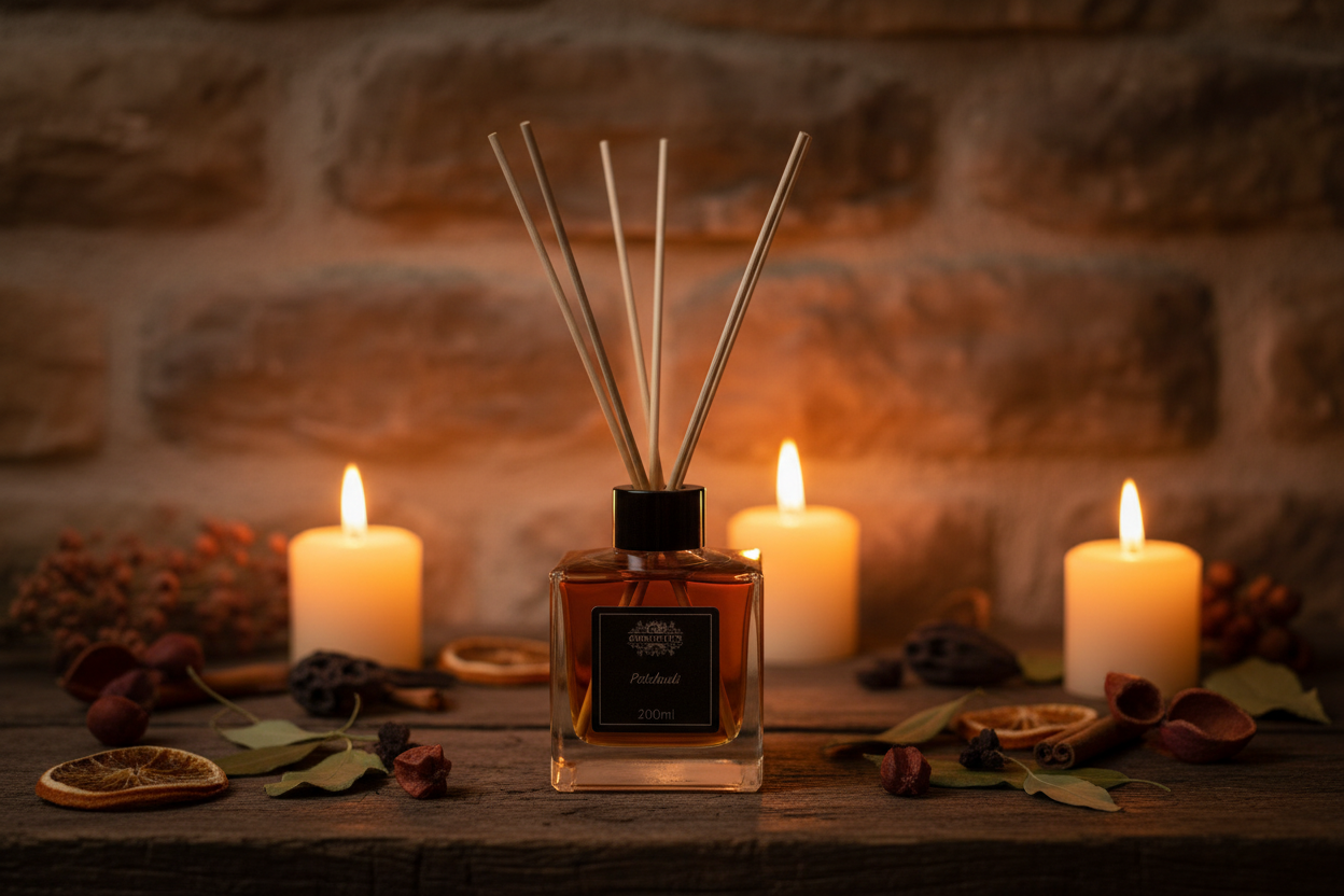 Patchouli Reed Diffuser - Cosy Rustic Cottage Spa