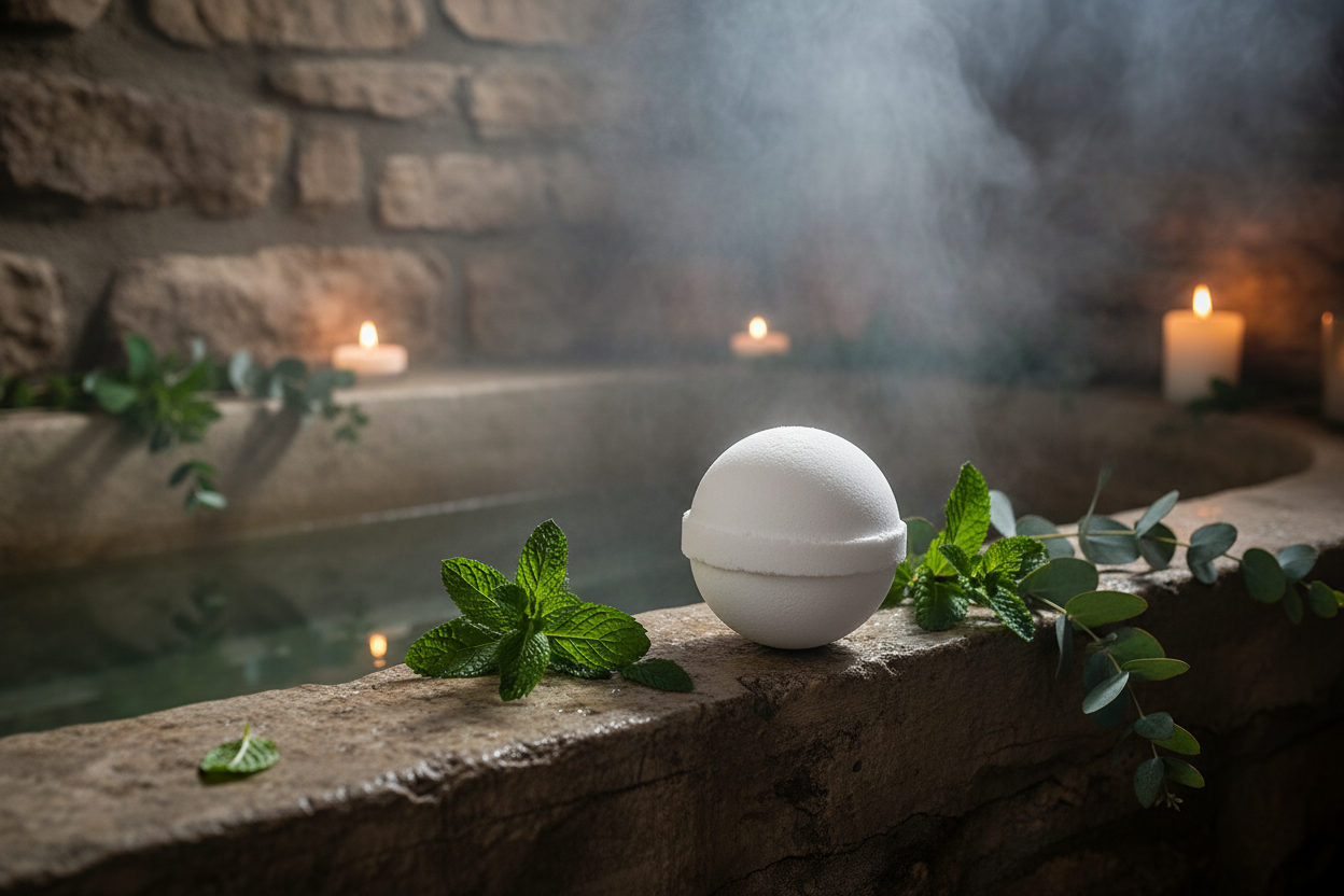 Peppermint & Eucalyptus Bath Bomb - Rustic Spa