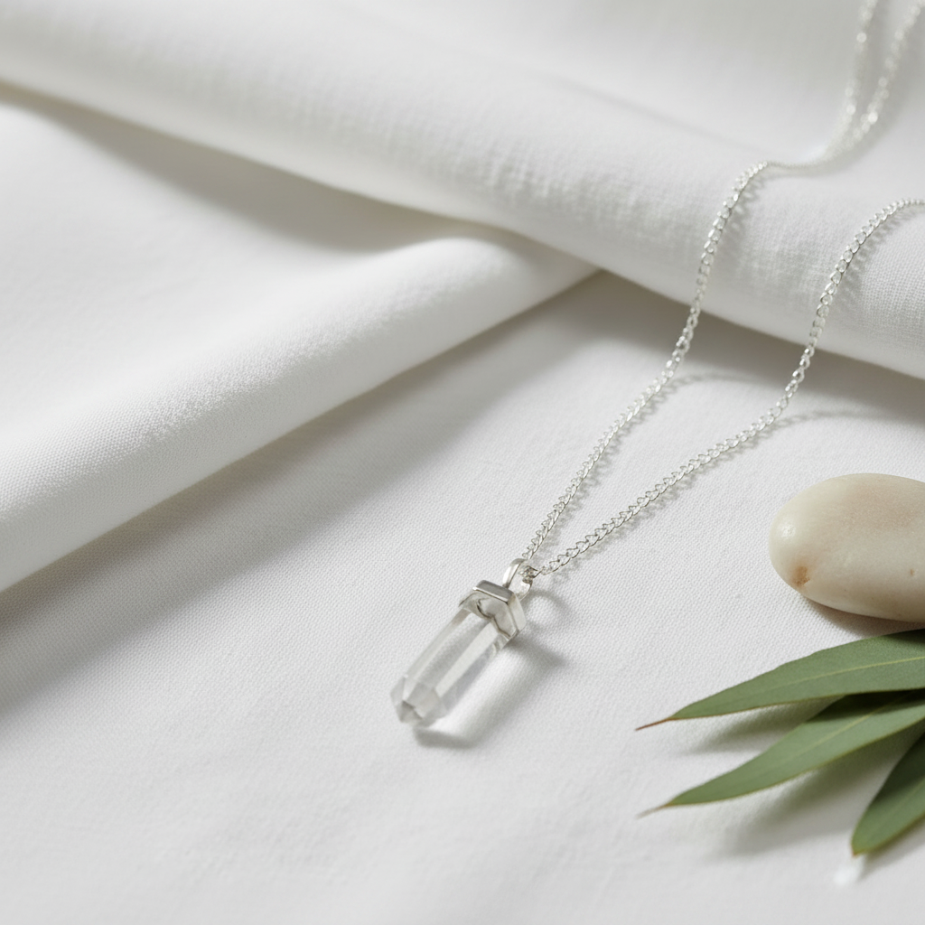 Rock Quartz Point Pendant - Lifestyle Shot