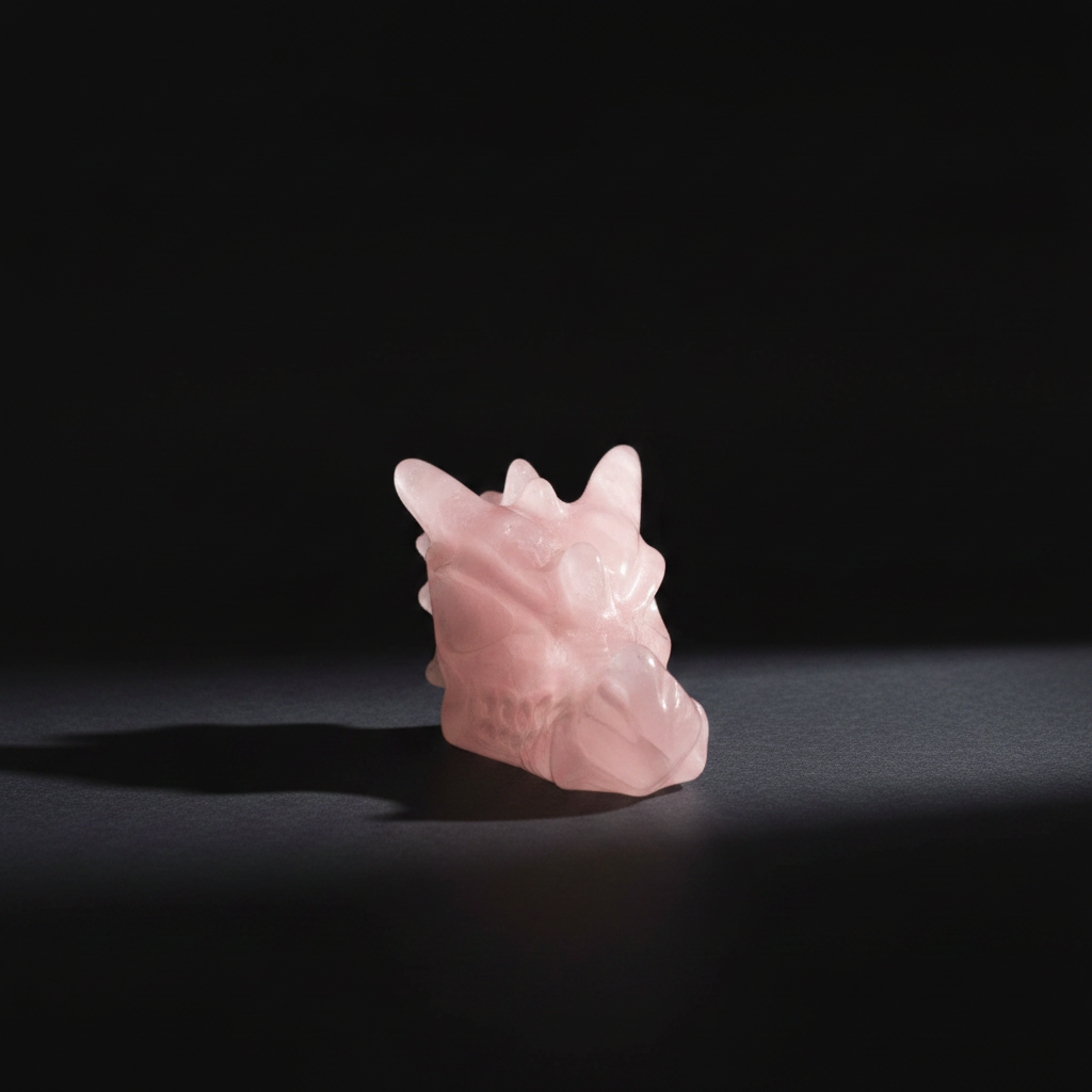 Rose Quartz Dragon Head - High Contrast Dark