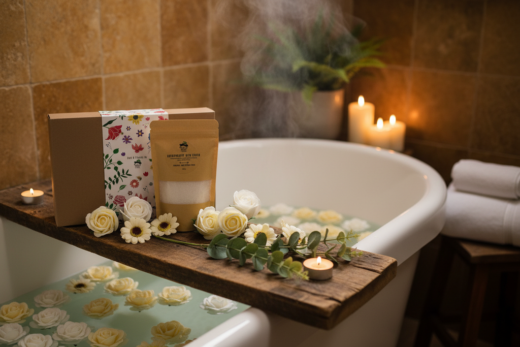 Salt Soak Set Cold & Flu — Product Images Spa Bathroom