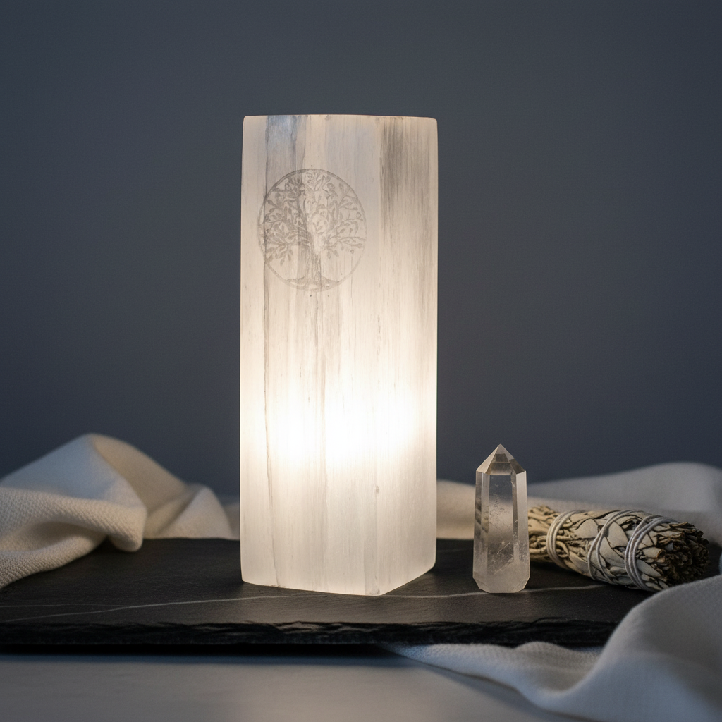 Selenite Tree of Life Lamp Lifestyle