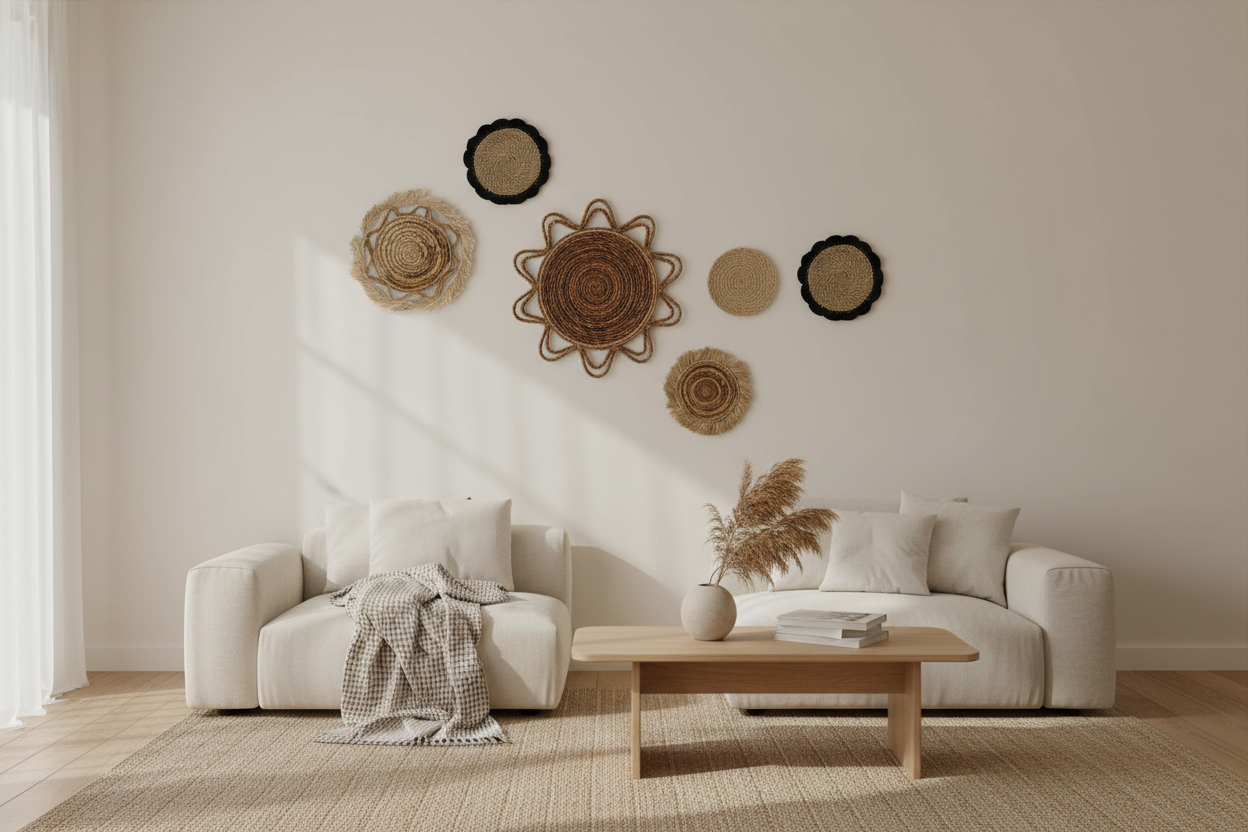 Set of Six Natural Wall Art - Kribo Collection