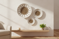 Set of Three Cream Seagrass Bowls Wall Art