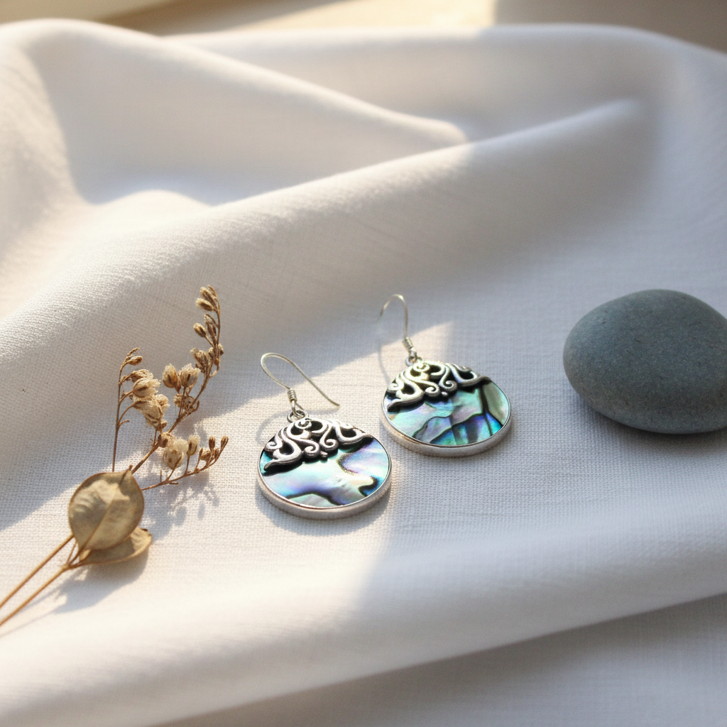 Shell & Silver Classic Disc Abalone - Lifestyle