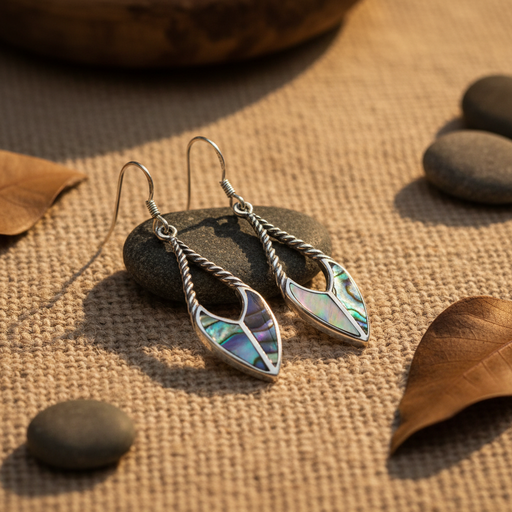 Shell & Silver Spear Drops Abalone - Lifestyle