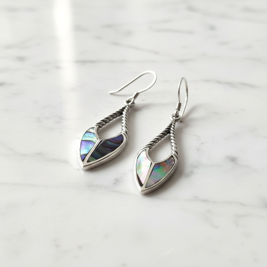 Shell & Silver Spear Drops Abalone - Product