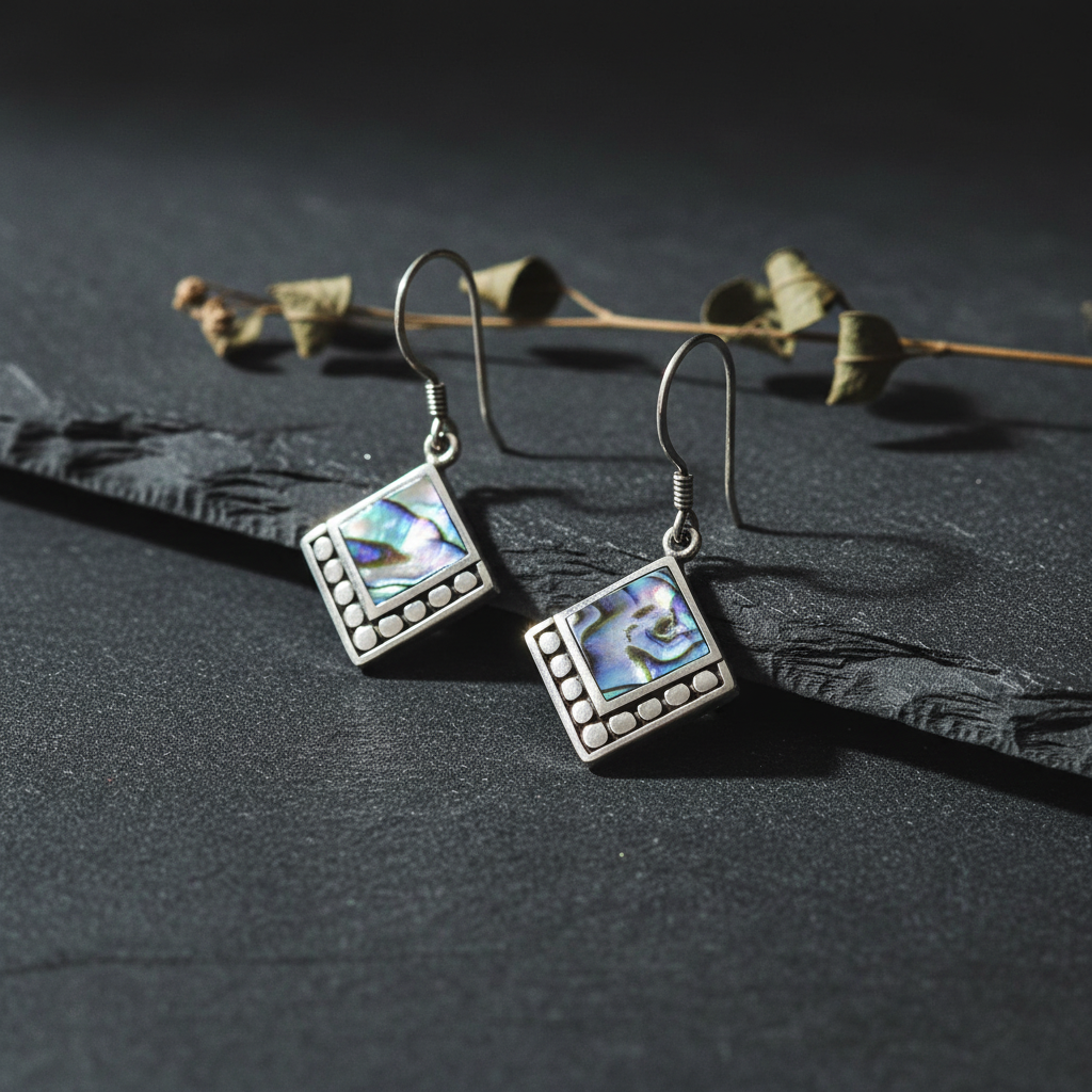 Shell & Silver Square Dots Abalone - Lifestyle