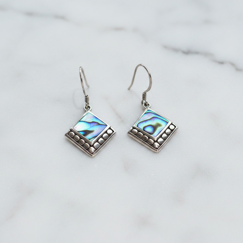Shell & Silver Square Dots Abalone - Product
