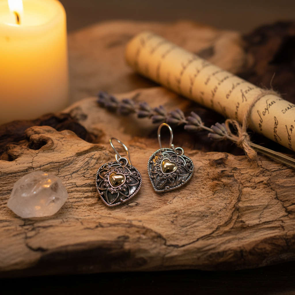 Silver & Gold Mandala Hearts - Rustic Luxury