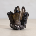 Smoky Ghost Quartz Cluster - Warm Grey Background