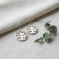 Tree of Life Silver Earrings - Mother of Pearl