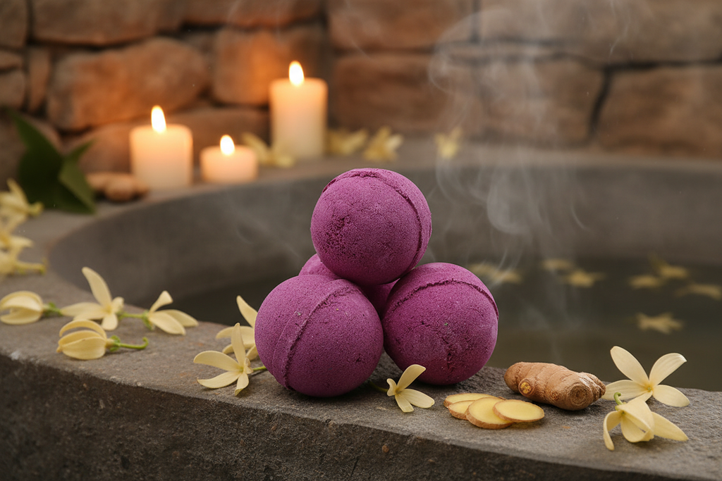 Ylang Ylang & Ginger Bath Bomb - Rustic Spa