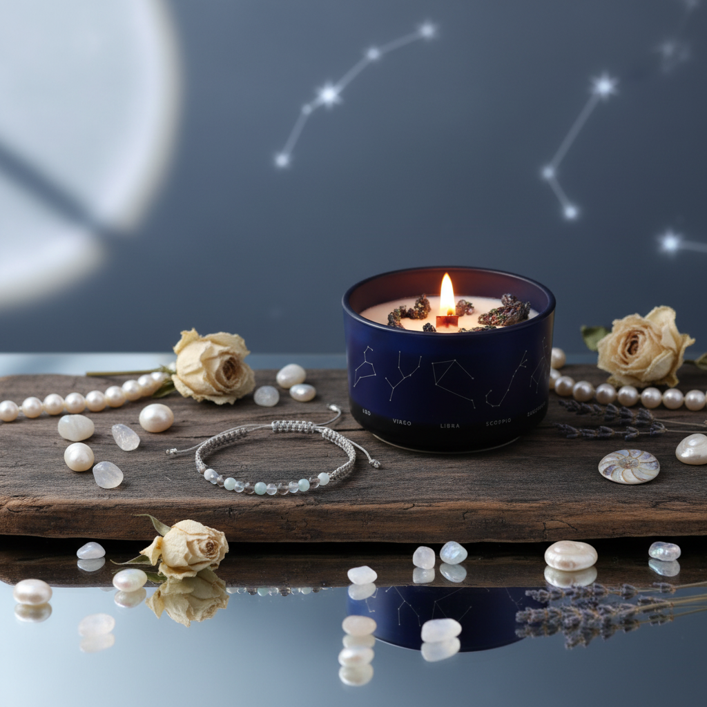 Zodiac Crystal Candle — Cancer Celestial Lifestyle