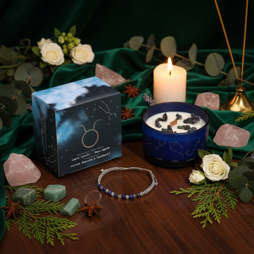Zodiac Crystal Candle — Taurus Celestial Lifestyle