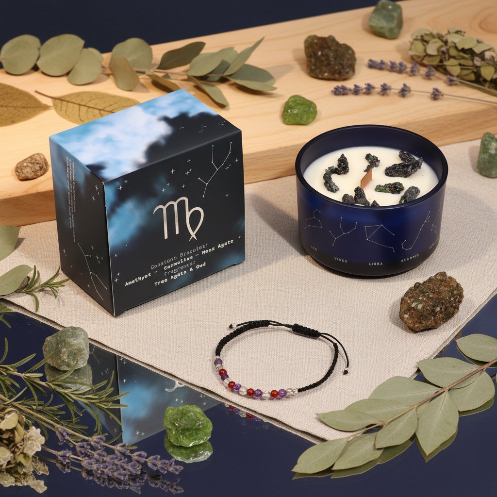 Zodiac Crystal Candle — Virgo Celestial Lifestyle